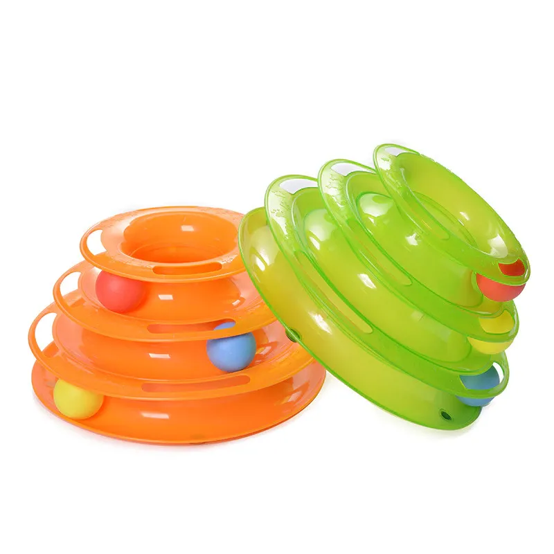 Three Levels Pet Cat Toy Tower Tracks Disc Cat Intelligence