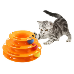 Three Levels Pet Cat Toy Tower Tracks Disc Cat Intelligence